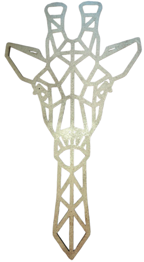 Wanddecoratie - giraf MDF 6 mm Zwart/Zilver/Goud