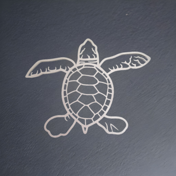 Wanddecoratie - schildpad MDF 6 mm Zwart/Zilver