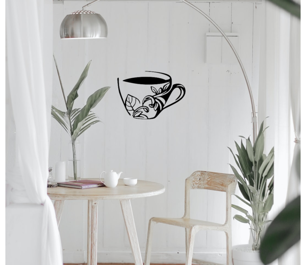 Wanddecoratie - Sierlijk koffie kopje - MDF 6 mm