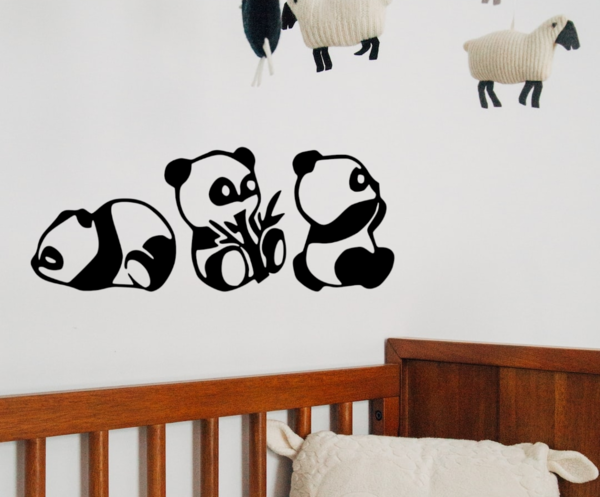 Wanddecoratie - Panda's - 3 delig - MDF 6 mm