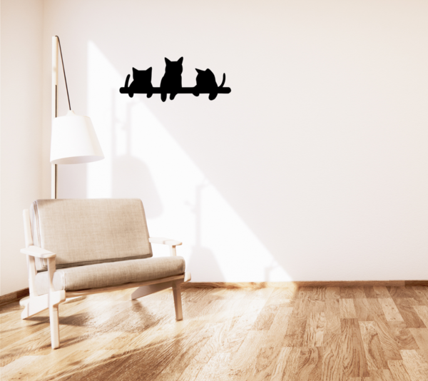 Wanddecoratie - 3 kittens - MDF 6 mm
